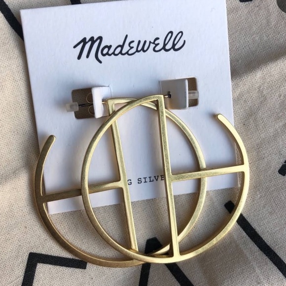 Madewell hoops metal earrings gold dancing fashion - Picture 3 of 6